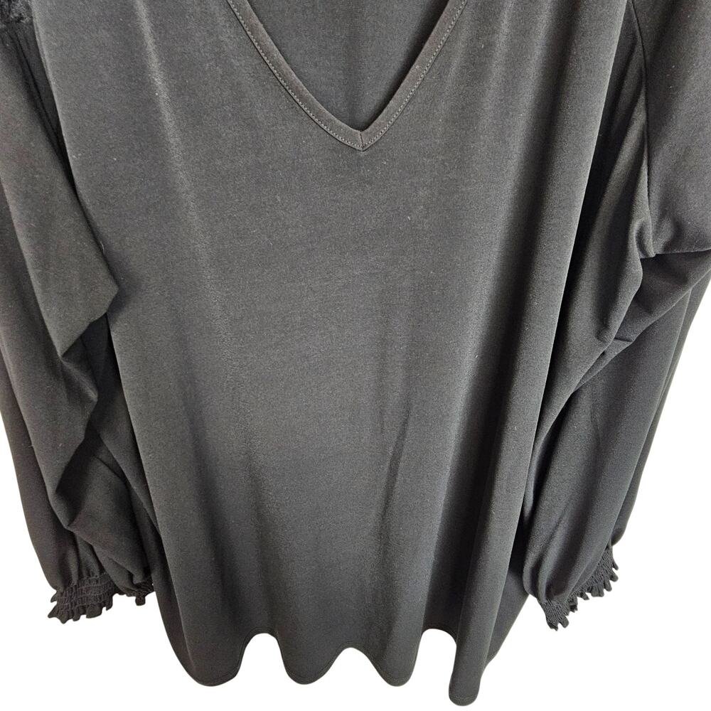 Torrid Womens Lace Shoulder Top Plus Size 4X Whimsygoth Stretch WItchy Vamp - Picture 4 of 9